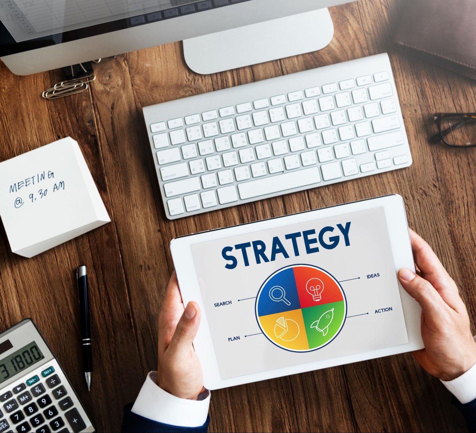 A man creating a conversion-centric strategy with visuals